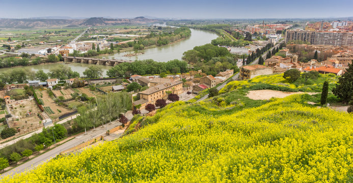 View over the Ebro river in Tudela, Spain