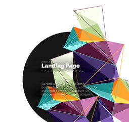 Polygonal geometric design, abstract shape made of triangles, trendy background