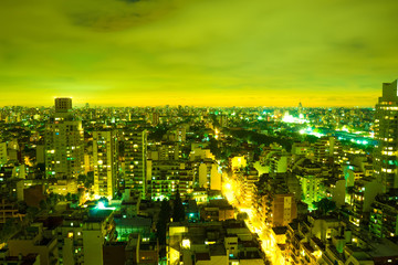 Panoramic view of Buenos Aires at night   