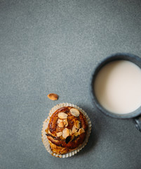 breakfast with muffins. Morning concept