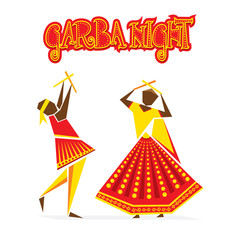 celebrate navratri festival with dancing garba design