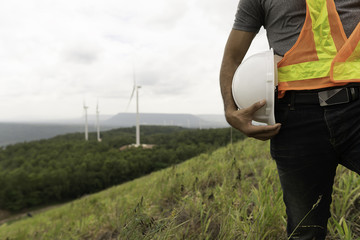 Electrical engineer with wind turbines