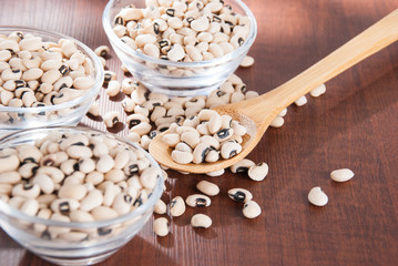 Black Eye Bean on the wooden background