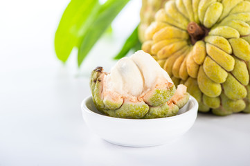 fresh sugar apple fruit(Custard Apple),sweetsop on white background