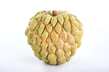 fresh sugar apple fruit(Custard Apple),sweetsop on white background