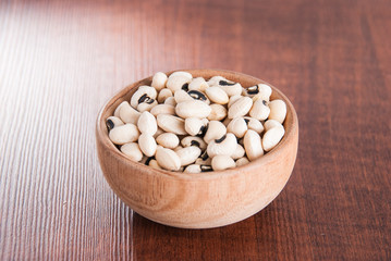 Black Eye Bean on the wooden background