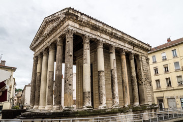 Obraz premium Temple of Augustus and Livia in Vienne, Isere department . France