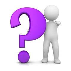question mark 3d interrogation purple punctuation business man