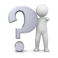 question mark 3d silver interrogation point stick figure man