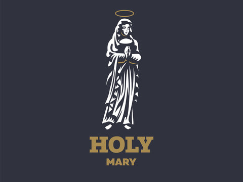 The holy virgin Mary with a halo above her head