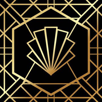 Art Deco Gatsby Inspired, Roaring 20s Style Frame Template Vector