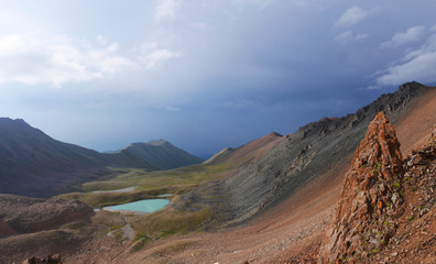 Mountain lake panorama