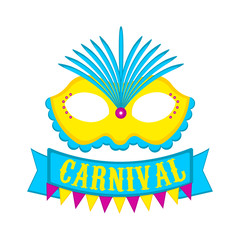Carnival mask and a ribbon with text