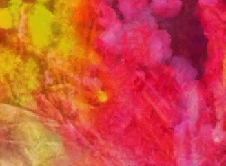 Detailed close-up grunge multi color abstract background. Dry textured brush strokes hand drawn oil painting on canvas texture. Creative simple pattern for graphic work, web design or wallpaper. Aged.