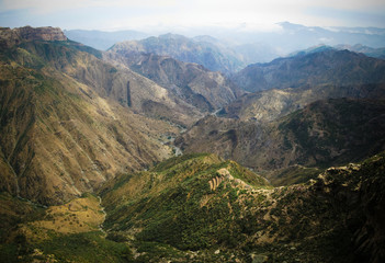 Panorama view to Adi Alauti canyon in Eritrean Highlands, Qohaito, Eritrea