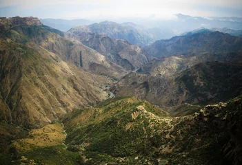 Papier Peint photo Colline Panorama view to Adi Alauti canyon in Eritrean Highlands, Qohaito, Eritrea