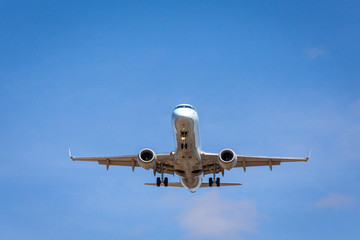 Large jetliner airplane coming in for landing.