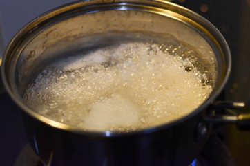 Boiled sago in coconutmik