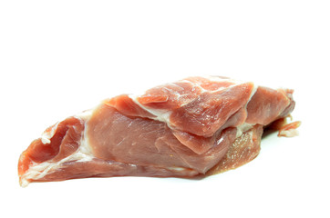 Sliced of raw pork