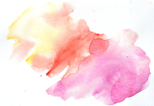 Abstract sweet watercolor background hand paint on white background