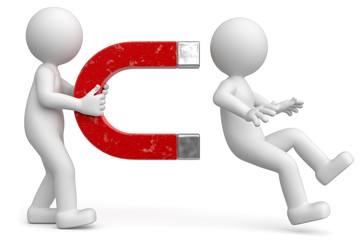 3D weisse Männchen Leadmagnet fangen.