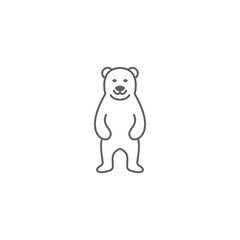 Obraz na płótnie Canvas Standing grizzly bear logo mascot icon simple outline line art monoline illustration style