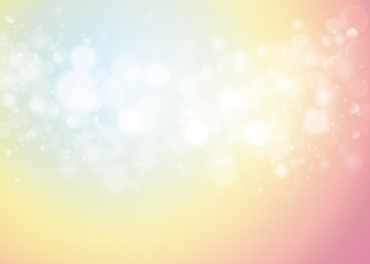 Pastel color glitter sparkles rays lights bokeh Festive Elegant abstract background.