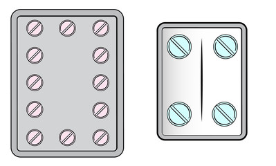 A typical birth control pill bubble package