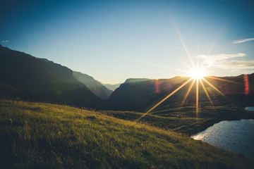 Coucher de soleil au lac du Pontet