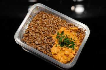food in plastic packaging