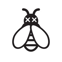 Dead or deceased bee icon. Vector.