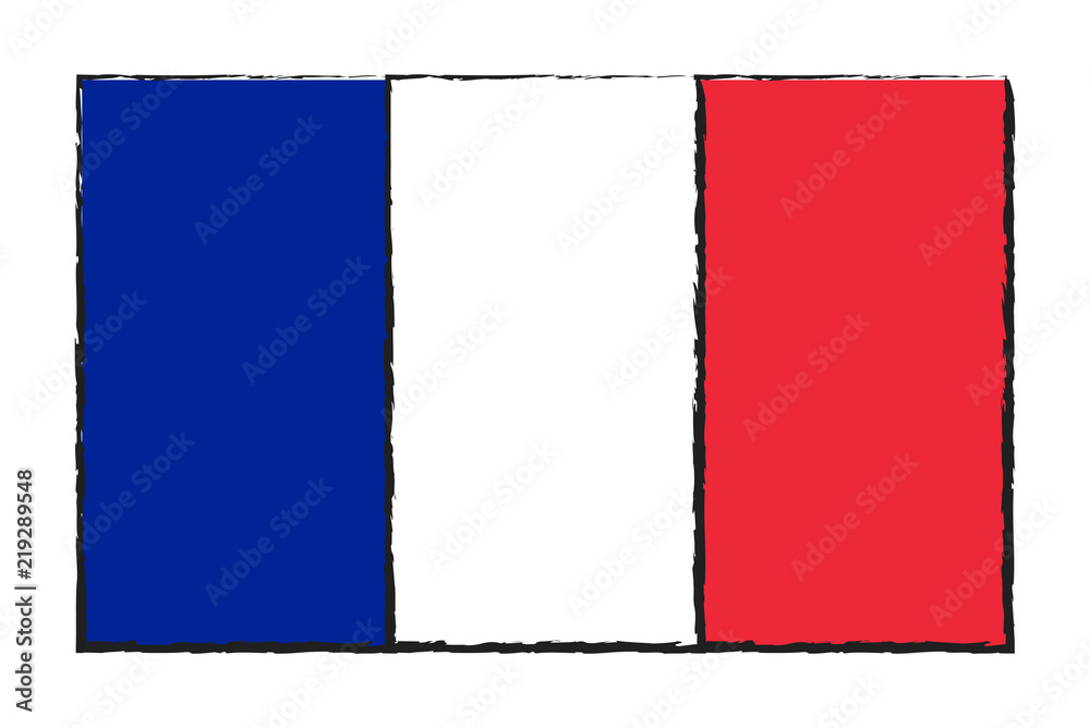 Wall mural France flag vector design isolated on white background