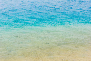 Sea and sand at beach.