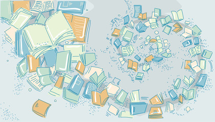 Books Swirl Design Illustration