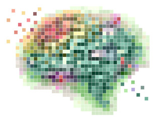 Pixel Art Brain Spots Illustration