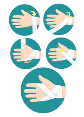 First Aid Hand Bandaging Kids Training