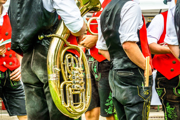 part of a typical bavarian brass instrument