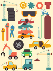 Junk Yard Elements Illustration