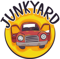Junk Yard Icon Illustration