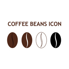 Collection of coffee bean icon isolated on white background 