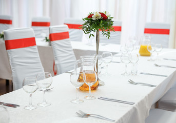 Decorated served party table