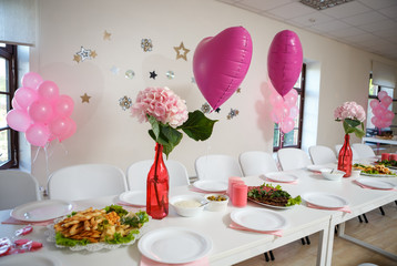 Decorated served party table