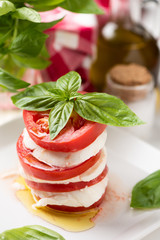 Caprese salad with italian mozzarella cheese