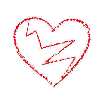 Broken black Heart icon vector, heartbreak illustration