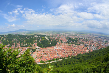 Beautiful panorama over the city of Brasov