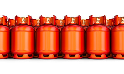 3d gas cylinder on white