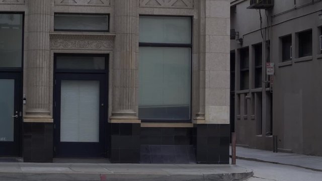 CLOSED BUSINESS ON AN ALLY.  ESTABLISHING SHOT IN 4K.