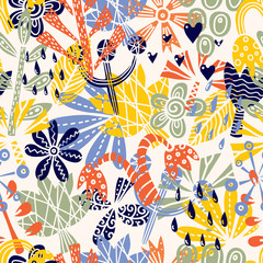 Autumn forest motifs. Seamless pattern can be used for wallpaper, pattern fills, web page background, surface textures
