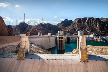 The Hoover dam and the Colorado River, Nevada, USA