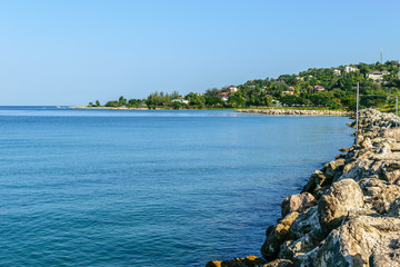 View of the coastline in Montego Bay, Jamaica